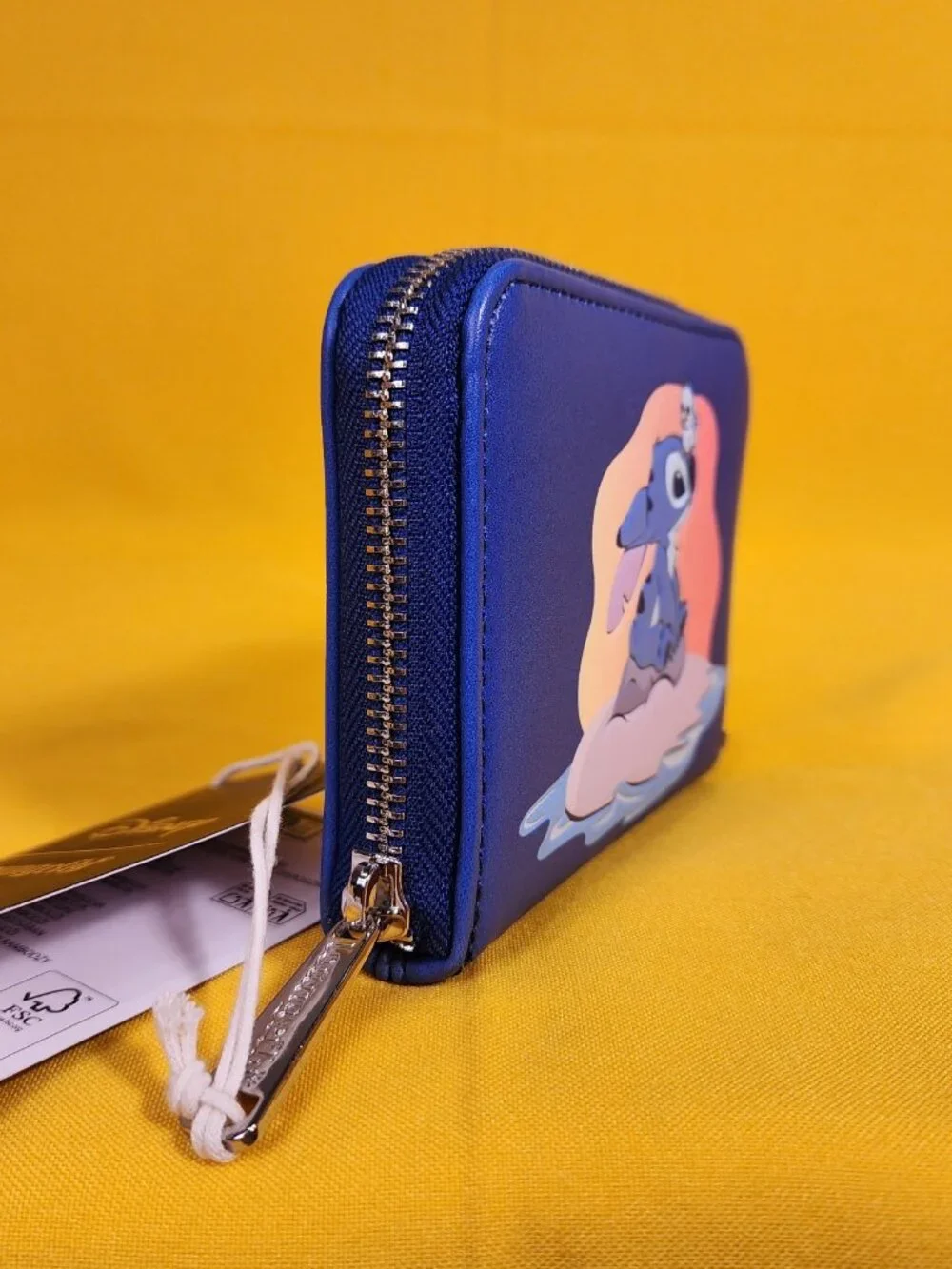 Loungefly Disney Lilo & Stitch Blue Bird & Stitch Sunset Beach Zip Wallet NEW